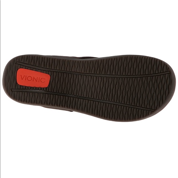 BNWOT Mens Brown Vionic Wave Flip Flops - Picture 3 of 4